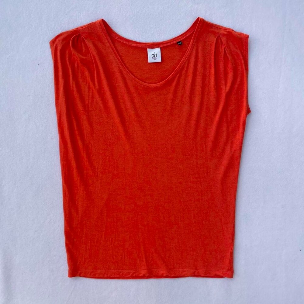 cabi Orange Sleeveless Tank Top Blouse Size Small Office Siren Corpcore Work Job
